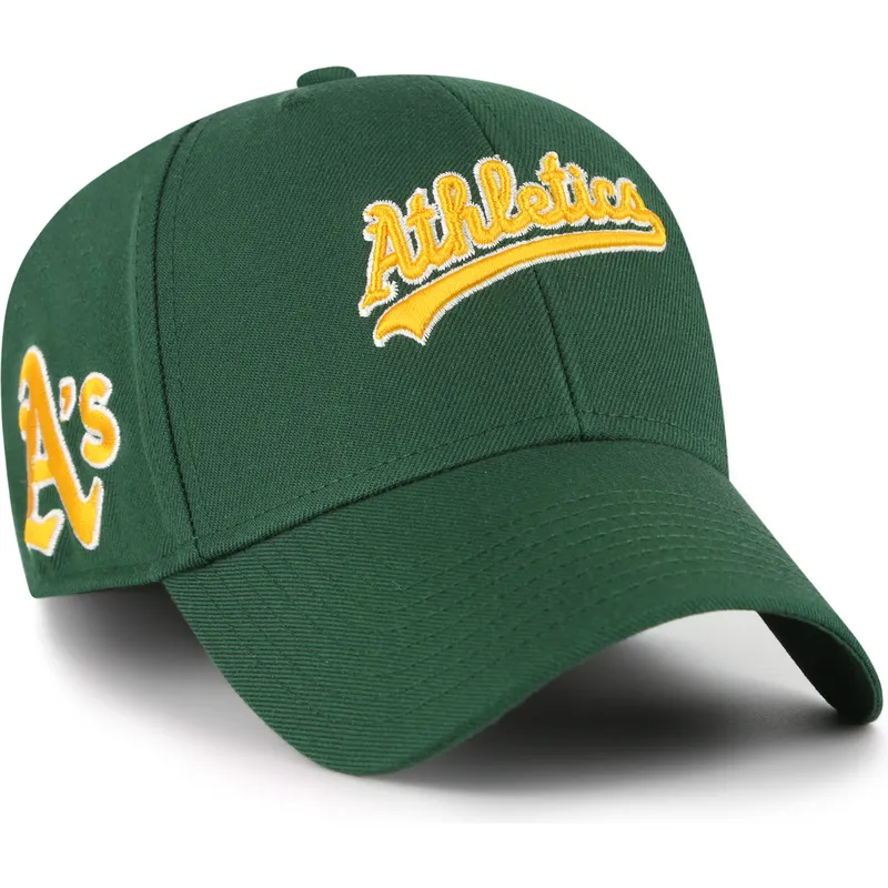 cap-izliekta-green-adjustable-strap-mvp-ballpark-script-shot-no-oakland-athletics-mlb-no-47-brand