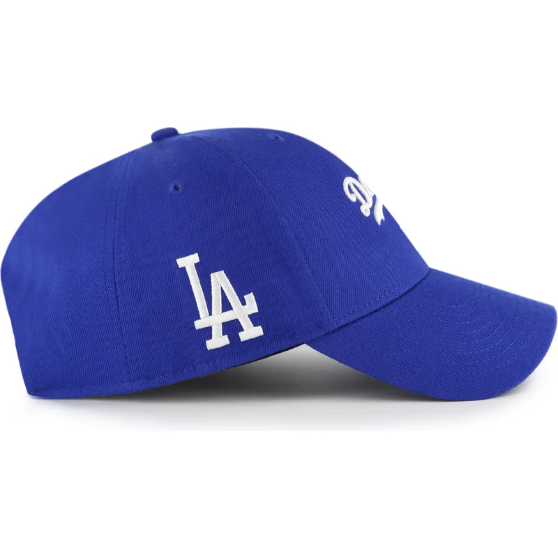 cap-izliekta-blue-adjustable-strap-mvp-ballpark-script-shot-no-los-angeles-dodgers-mlb-no-47-brand