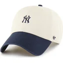 cap-izliekta-beige-adjustable-strap-clean-up-base-runner-sure-shot-two-tone-no-new-york-yankees-mlb-no-47-brand