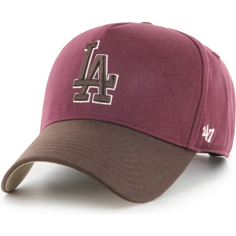 vinrod-och-brun-bojd-keps-snapback-mvp-dt-sure-shot-two-tone-cotton-fran-los-angeles-dodgers-mlb-av-47-brand
