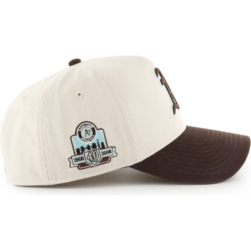 czapka-z-daszkiem-bezowo-brazowa-snapback-mvp-dt-sure-shot-two-tone-cotton-oakland-athletics-mlb-od-47-brand