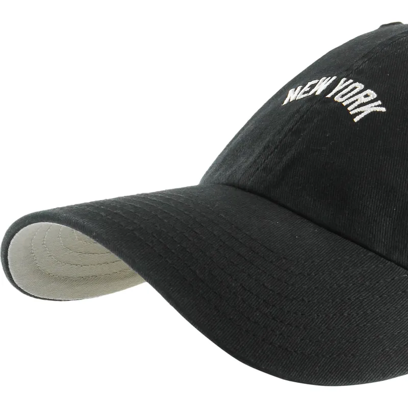 cepur-izliekta-melns-regulejama-lente-clean-up-base-runner-script-no-new-york-yankees-mlb-no-47-brand
