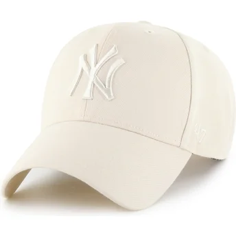 Casquette courbée beige snapback avec logo beige MVP New York Yankees MLB 47 Brand