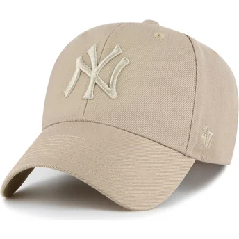 Casquette courbée khaki snapback con logo khaki MVP New York Yankees MLB 47 Brand
