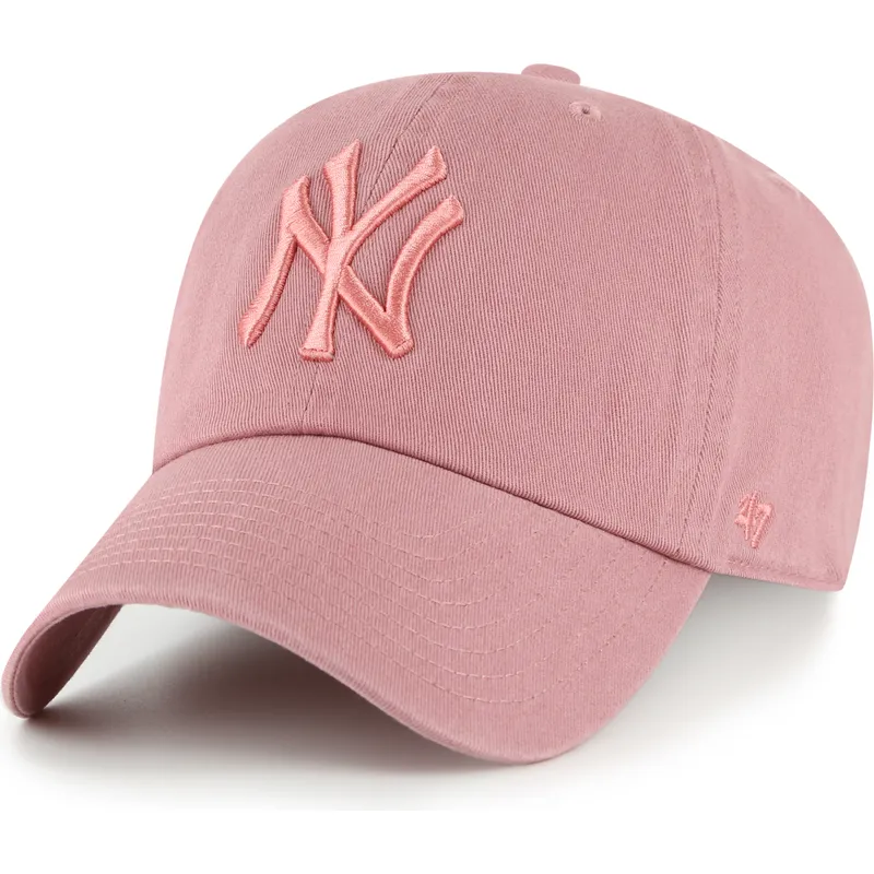 cepur-izliekta-roza-regulejams-clean-up-no-new-york-yankees-mlb-no-47-brand