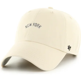 Cepur izliekta bēšs regulējama lente Clean Up Base Runner Script no New York Yankees MLB no 47 Brand