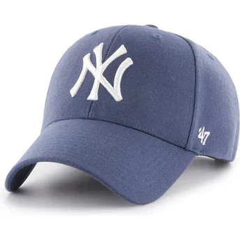 47 Brand Curved Brim MVP Timber Blue New York Yankees MLB Blue Snapback Cap