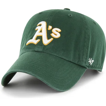 Cepur izliekta zaļš regulējams Clean Up no Oakland Athletics MLB no 47 Brand