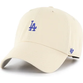 Casquette courbée beige ajustable avec logo bleu Clean Up Base Runner Los Angeles Dodgers MLB 47 Brand