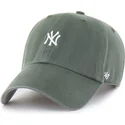 47-brand-curved-brim-white-logo-clean-up-base-runner-new-york-yankees-mlb-green-adjustable-cap