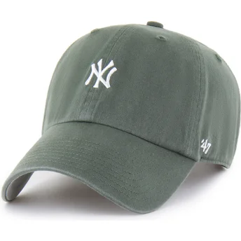 Grüne verstellbare Curved Cap mit weißem Logo Clean Up Base Runner der New York Yankees MLB von 47 Brand