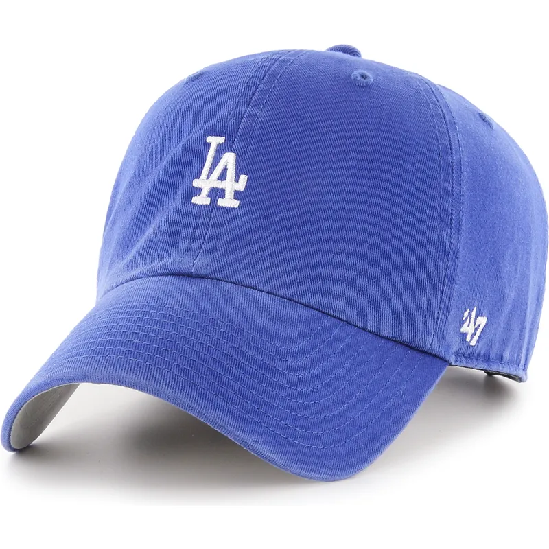blaue-verstellbare-curved-cap-clean-up-base-runner-der-los-angeles-dodgers-mlb-von-47-brand