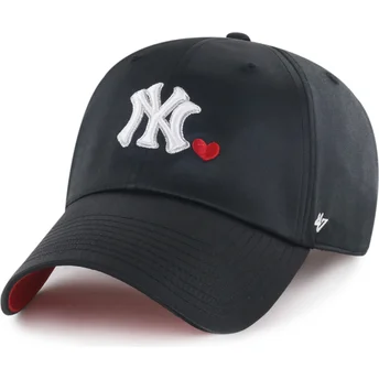 Gorra curva negra ajustable Clean Up With Love de New York Yankees MLB de 47 Brand