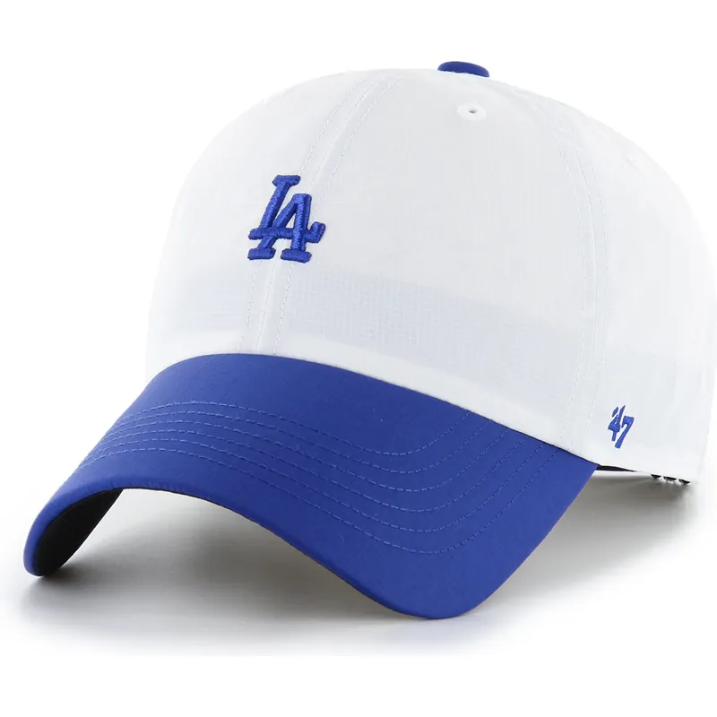 cepur-izliekta-balts-regulejama-lente-clean-up-vista-mini-two-tone-no-los-angeles-dodgers-mlb-no-47-brand