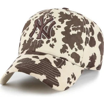 Brązowa regulowana czapka z zakrzywionym daszkiem z brązowym logo Clean Up Bessie New York Yankees MLB od 47 Brand