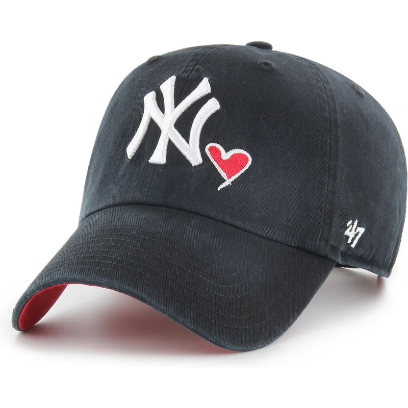 schwarze-verstellbare-curved-cap-clean-up-heart-icon-der-new-york-yankees-mlb-von-47-brand