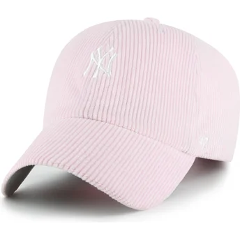 Casquette courbée rose ajustable Clean Up Cord Base Runner New York Yankees MLB 47 Brand