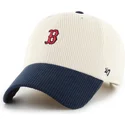 bezowa-i-granatowa-regulowana-czapka-z-daszkiem-clean-up-cord-base-runner-two-tone-boston-red-sox-mlb-od-47-brand