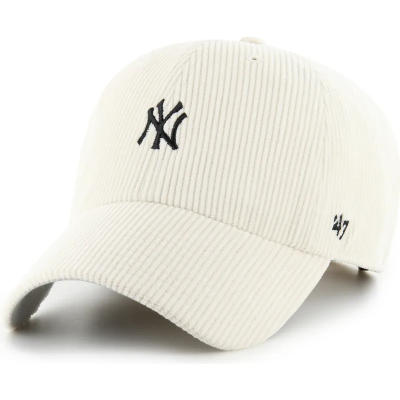 gorra-curva-beige-ajustable-clean-up-cord-base-runner-de-new-york-yankees-mlb-de-47-brand