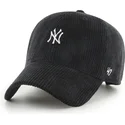 47-brand-curved-brim-clean-up-cord-base-runner-new-york-yankees-mlb-black-adjustable-cap