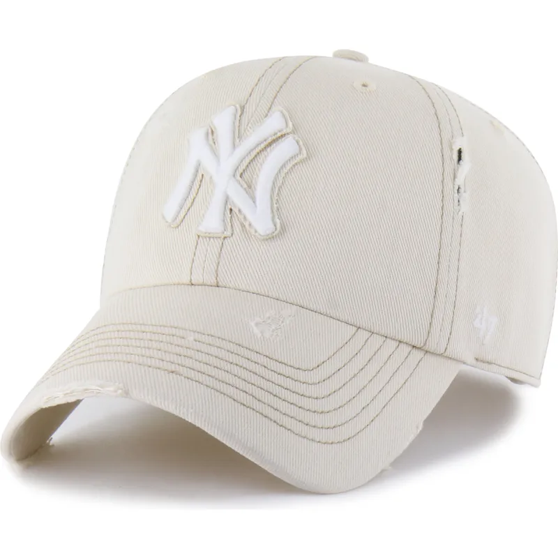cap-izliekta-beige-adjustable-strap-clean-up-weathered-mojave-no-new-york-yankees-mlb-no-47-brand