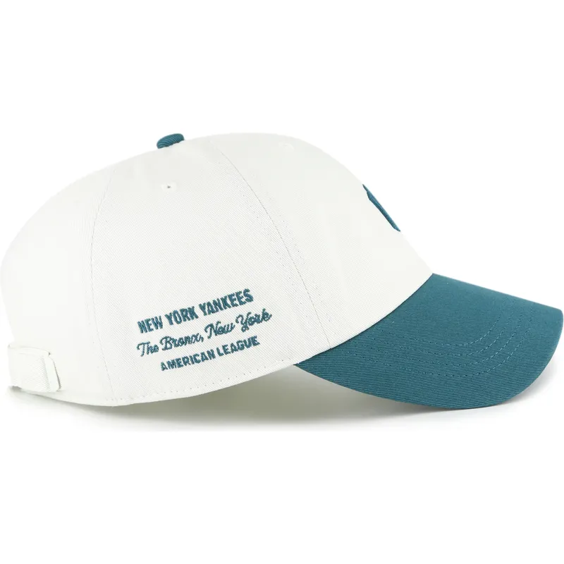 casquette-courbee-beige-et-verte-ajustable-clean-up-contemporary-two-tone-new-york-yankees-mlb-47-brand