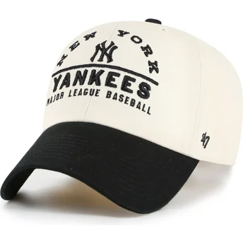 Gorra curva beige y negra ajustable Clean Up Windham de New York Yankees MLB de 47 Brand