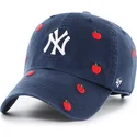 cepur-izliekta-tumsi-zils-regulejams-clean-up-scatter-apple-no-new-york-yankees-mlb-no-47-brand