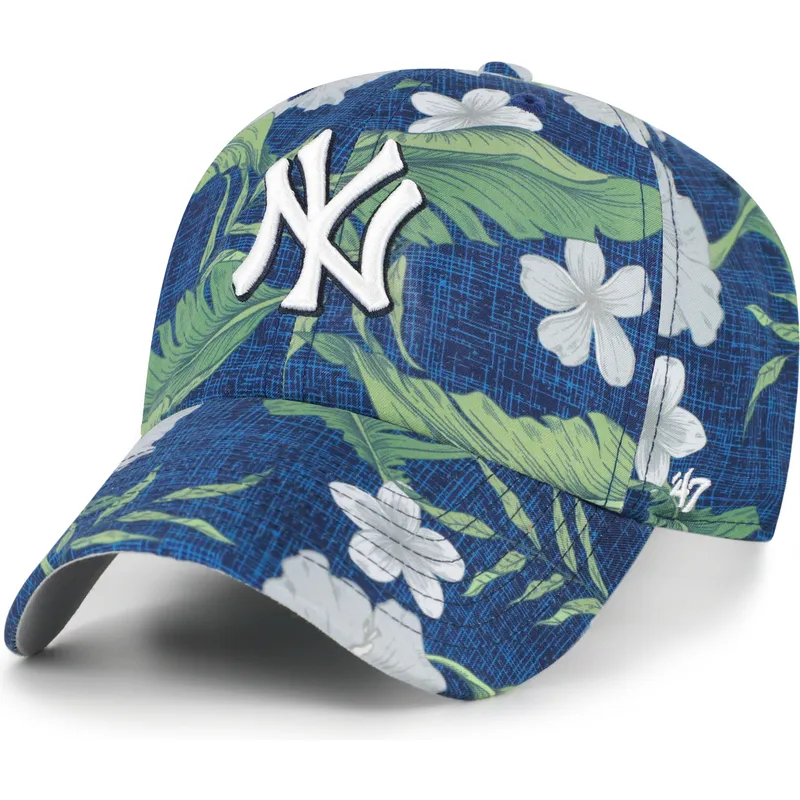 cepur-izliekta-tumsi-zils-regulejama-lente-clean-up-beach-side-no-new-york-yankees-mlb-no-47-brand