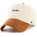 bojd-keps-beige-och-brun-justerbar-clean-up-mini-script-suede-visor-new-york-yankees-mlb-av-47-brand