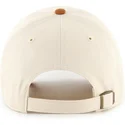 47-brand-curved-brim-clean-up-mini-script-suede-visor-new-york-yankees-mlb-beige-and-brown-adjustable-cap