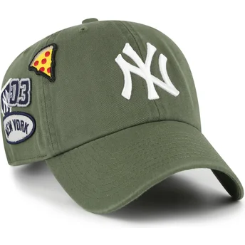 Gorra curva verde ajustable Clean Up Badges de New York Yankees MLB de 47 Brand