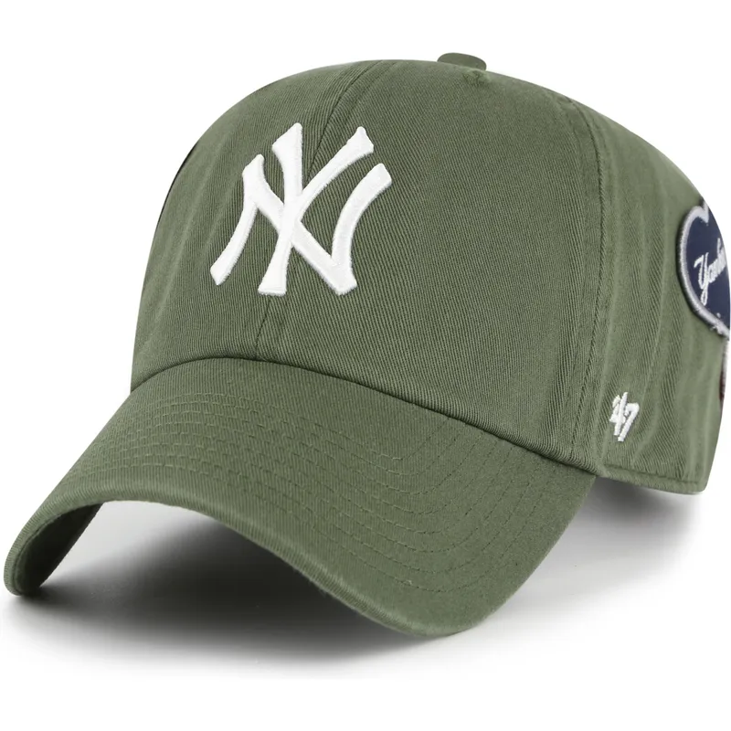 casquette-courbee-verte-ajustable-clean-up-badges-new-york-yankees-mlb-47-brand