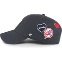 casquette-courbee-bleue-marine-ajustable-clean-up-badges-vintage-new-york-yankees-mlb-47-brand