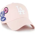 casquette-courbee-rose-ajustable-clean-up-badges-los-angeles-dodgers-mlb-47-brand