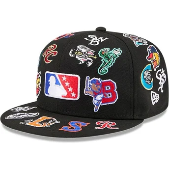Cepur plakana melns pieguļošs 59FIFTY All Over no MiLB no New Era