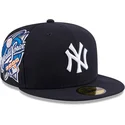 marineblaue-anliegende-59fifty-hidden-hit-flat-cap-der-new-york-yankees-mlb-von-new-era