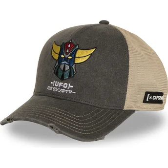 Casquette trucker grise et beige Robot Grendizer GOL7 GOLB Capslab