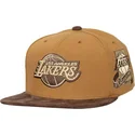 cepur-plakana-bruns-regulejams-coffee-strapback-no-los-angeles-lakers-nba-no-mitchell-ness