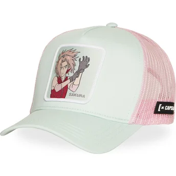 Capslab Sakura Haruno NS6 SAKB Naruto Green and Pink Trucker Hat