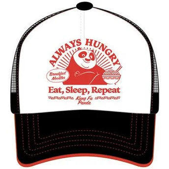 Trucker-Cap weiß und schwarz Po Always Hungry KFP TAKB Kung Fu Panda von Capslab