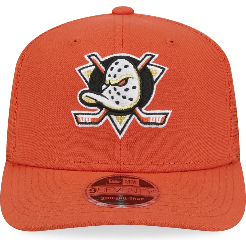cepur-izliekta-truckeris-oranzs-snapback-9seventy-stretch-snap-evergreen-no-anaheim-ducks-nhl-no-new-era