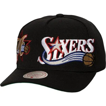 Casquette courbée noire snapback Busted Pro Philadelphia 76ers NBA Mitchell & Ness