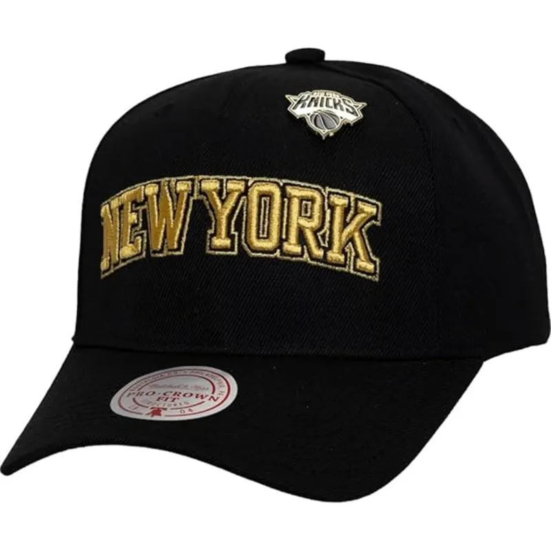cap-izliekta-black-snapback-pinned-gold-pro-no-new-york-knicks-nba-no-mitchell-ness