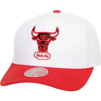 Casquette courbée blanche et rouge snapback Team 2 Tone 2.0 Pro Chicago Bulls NBA Mitchell & Ness
