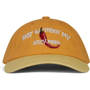 Regulowana czapka z zakrzywionym daszkiem pomarańczowo-żółta Not Without My Spicy Marg od Pica Pica