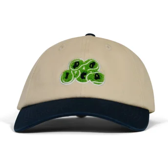 Czapka z daszkiem beżowo-granatowa regulowana Tennisballs od Pica Pica