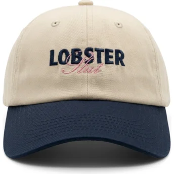 Beżowa i granatowa regulowana czapka z daszkiem Lobster Slut od Pica Pica