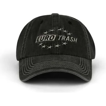 Gorra curva negra ajustable Eurotrash Distressed Washed de Pica Pica