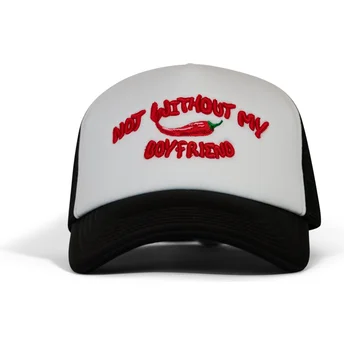 Czapka trucker biało-czarna Spicy Hot Boyfriend od Pica Pica
